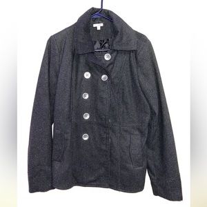 Bongo Gray Button Up Pea Coat - XL